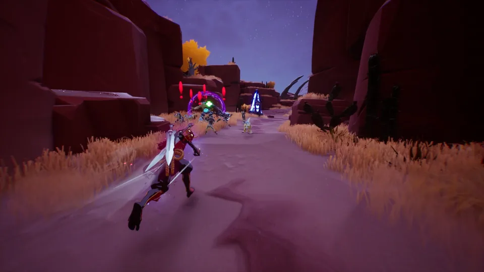 Official Big Time gameplay image of a character fighting in a canyon