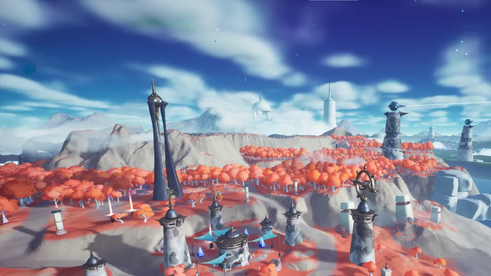 Official image of an autumn-coloured Time's End landscape in Big Time