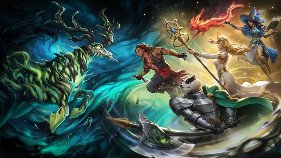 Official Guild of Guardians Act 1 key visual depicting the battle