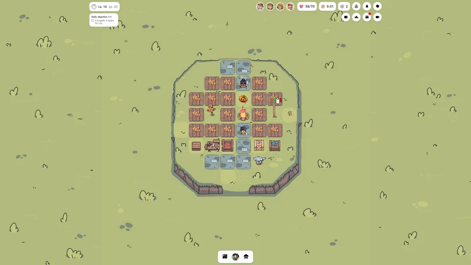 Official NomStead screenshot showing a settlement