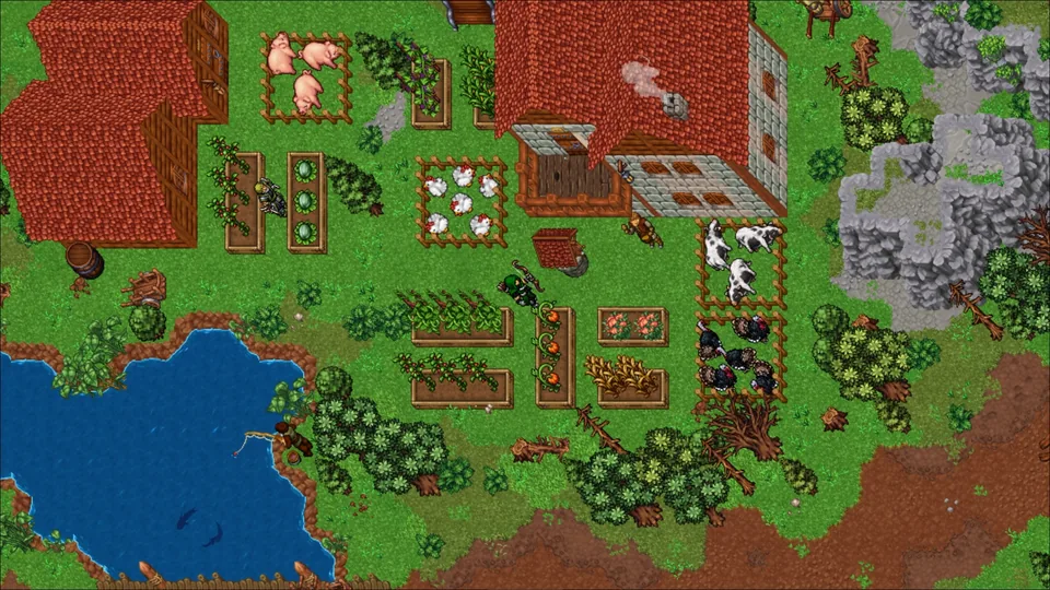 Official RavenQuest image depicting crafting and gathering